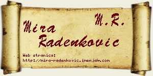 Mira Radenković vizit kartica